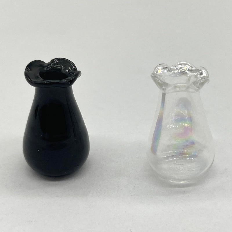 SPANSEE 2 PCS Cat Whisker Vase  Miniature Vase  Mini Vase for Cat Whiskers  Tiny Vase for Decor  Cat Whisker Holder (Black  Iridescent) - Image 3