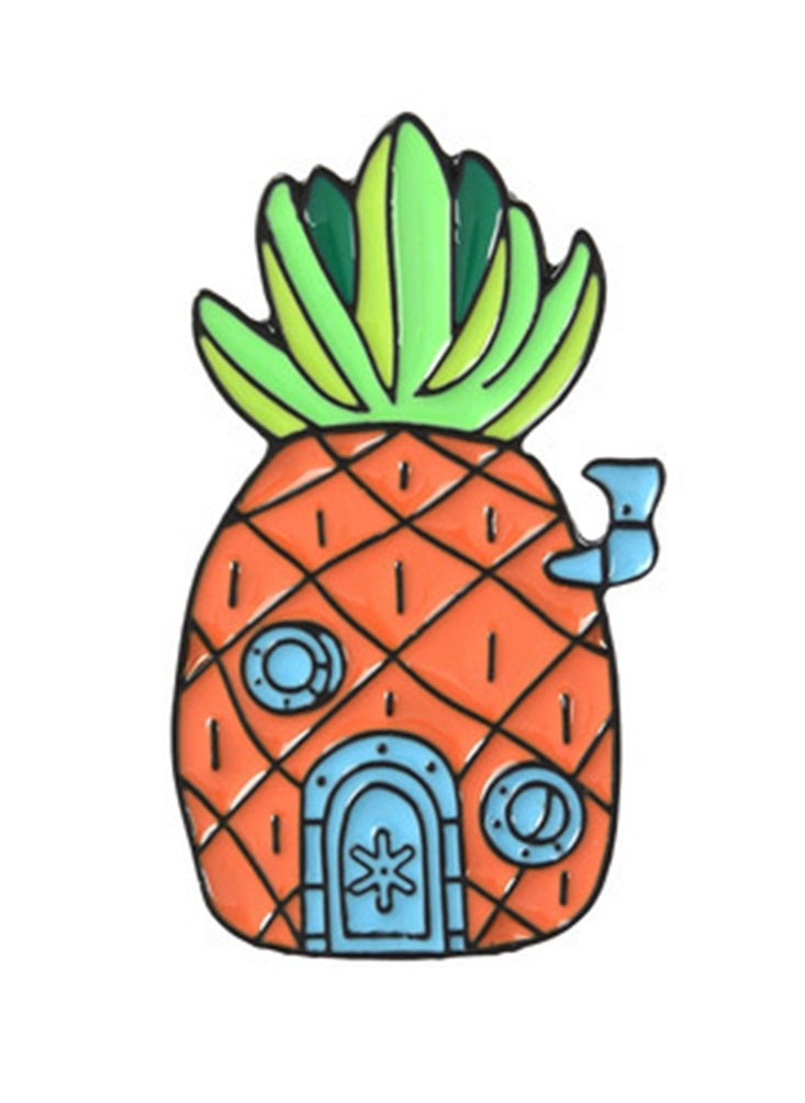 Generic 3pcs Cartoon Anime SpongeBob SquarePants Pineapple House Shape Kids Pin Cute Stylish Brooch Gift For Children 