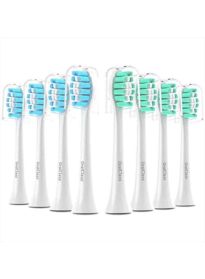 OralClass Replacement Toothbrush Heads Compatible with Sonicare Electric Toothbrushes, Medium to Soft Electric Brush Head Refills Fit for Philips Sonic Care Click on Handles, 8 Pack - Image 1