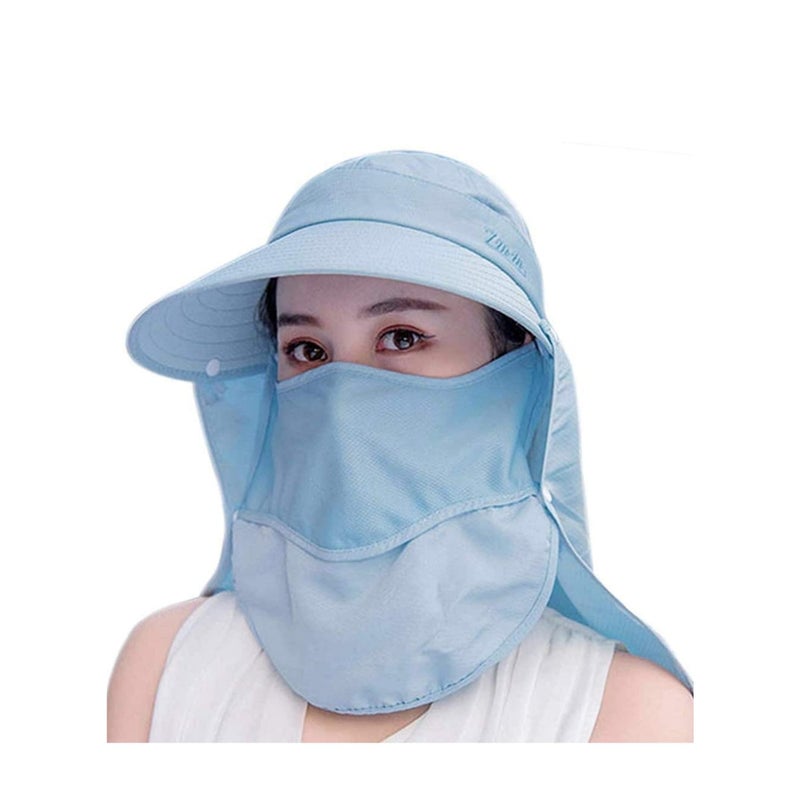 SOLARAE Wide Brim Sun Hat, Fishing Hat Cap for Men & Women, Outdoor UV Sun Protection Hat, Women Sun Face Mask Visor Hat, Waterproof Breathable Hiking Hat, UPF 50 Protection Bucke (Sky Blue) - Image 1