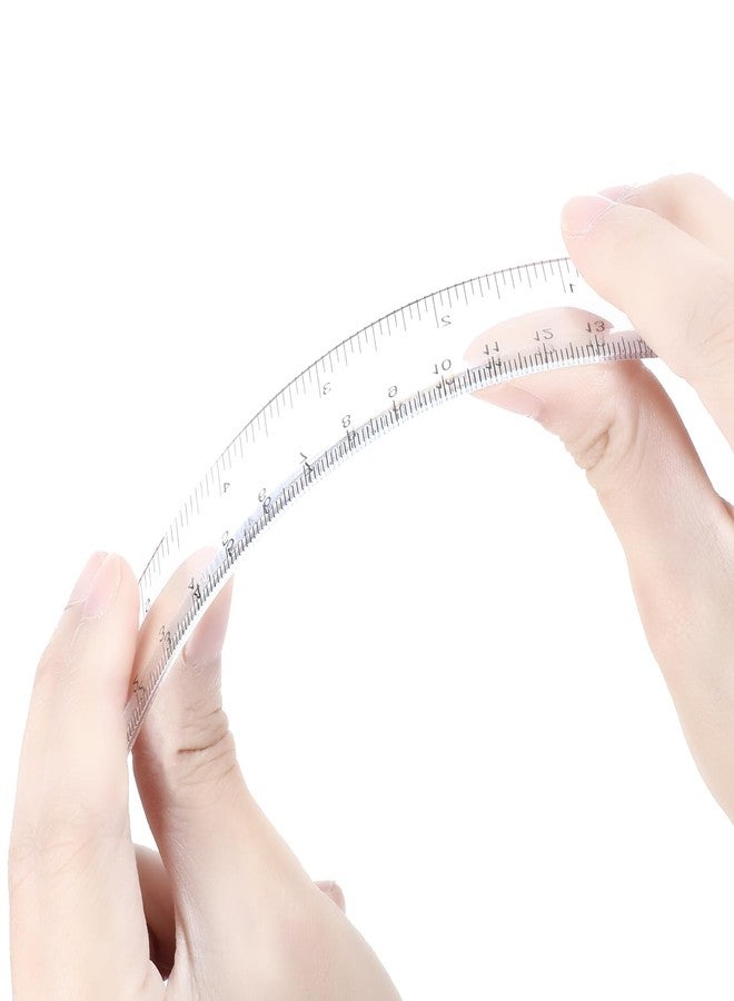 Larrel 6 Inch Clear Ruler, 2 Pcs Transparent Plastic Ruler with Dual Scales Practical Measuring Tool for Students Teachers Class Office Daily Use - Image 3