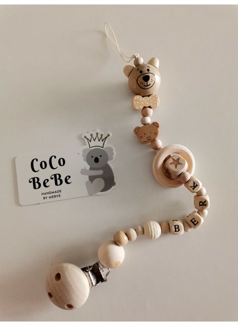 100% Natural Wooden Name-Customized Pacifier Chain