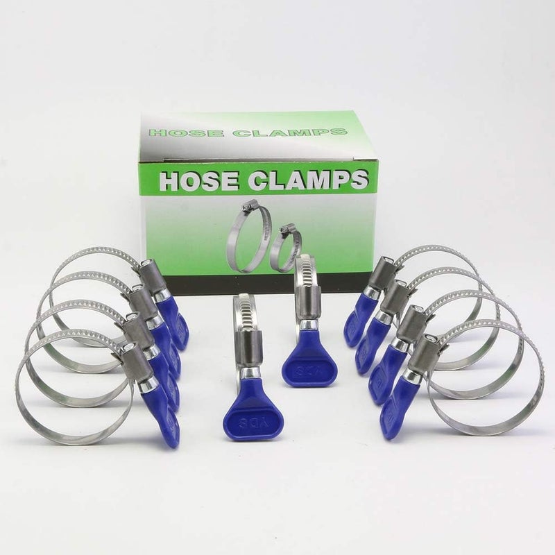 YDS Butterfly Stainless Steel W2 Hose Clamp, Turn Key, 30-45 mm (1-3/16" to 1-3/4") Diameter Ranger, 9 mm Bandwidth (Pack of 10) - Image 3