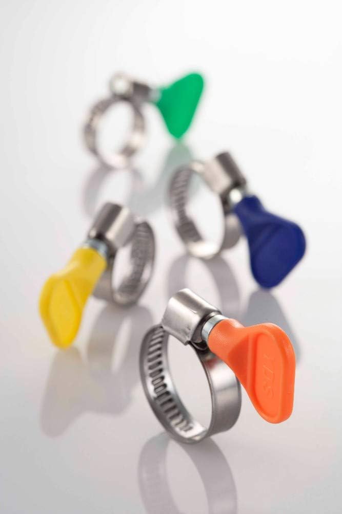 YDS Butterfly Stainless Steel W2 Hose Clamp, Turn Key, 30-45 mm (1-3/16" to 1-3/4") Diameter Ranger, 9 mm Bandwidth (Pack of 10) - Image 2