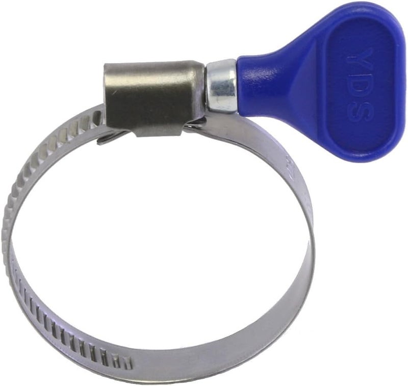 YDS Butterfly Stainless Steel W2 Hose Clamp, Turn Key, 30-45 mm (1-3/16" to 1-3/4") Diameter Ranger, 9 mm Bandwidth (Pack of 10) - Image 1