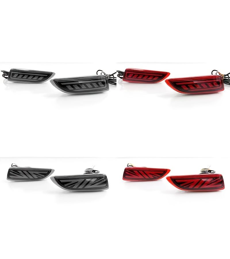 LED Rear Bumper Lights Pair For Mustang Style With Brake And Turn Signal Black - Image 5