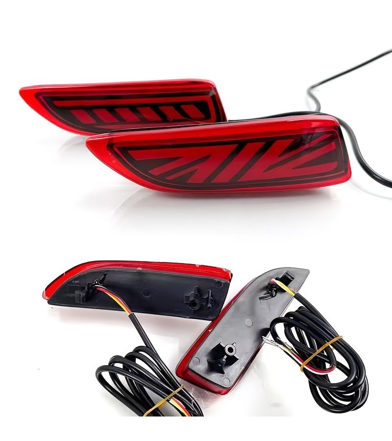 LED Rear Bumper Lights Pair For Mustang Style With Brake And Turn Signal Black - Image 2
