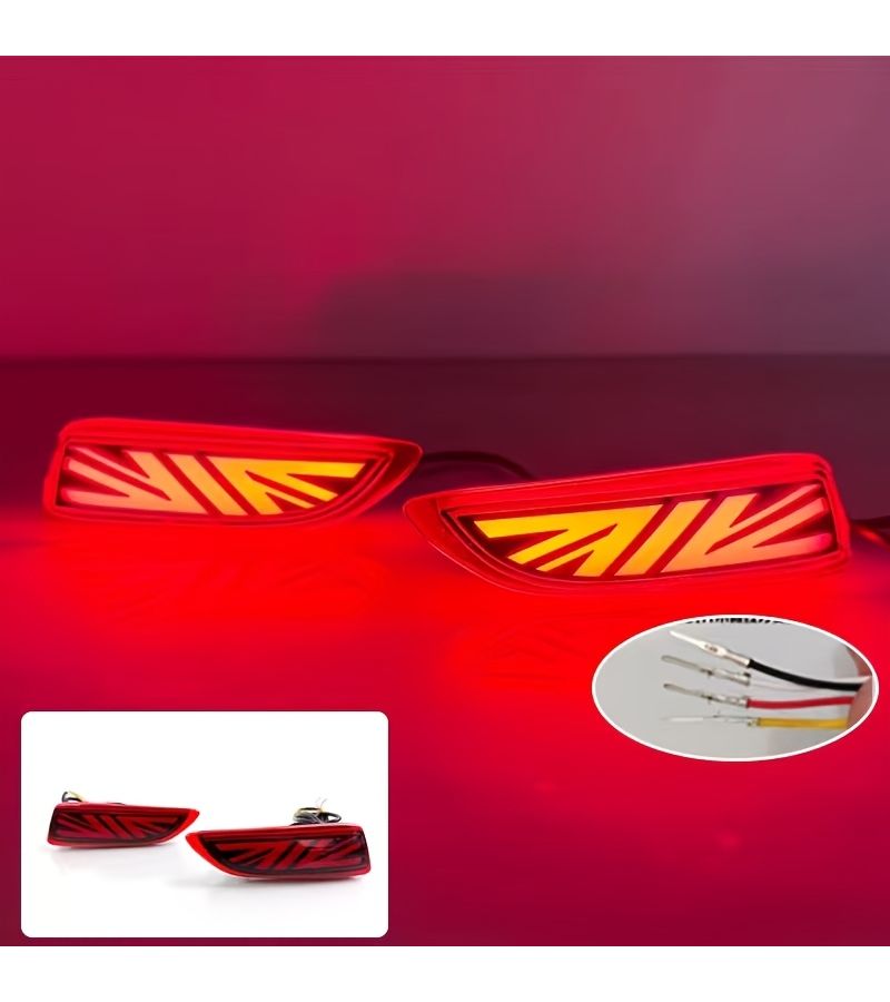 LED Rear Bumper Lights Pair For Mustang Style With Brake And Turn Signal Black - Image 3