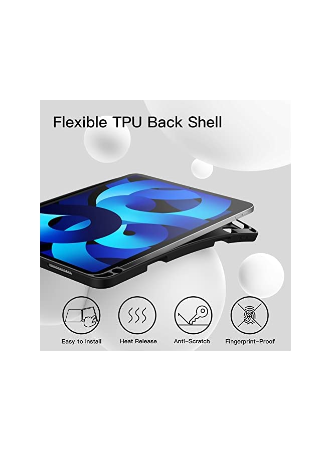 Jetech Case for iPad Air 5/4 (2022/2020 5th/4th Generation 10.9-Inch) with Pencil Holder, Support 2nd Pencil Charging, Slim Tablet Cover with Soft TPU Back, Auto Wake/Sleep (Black) - Image 2