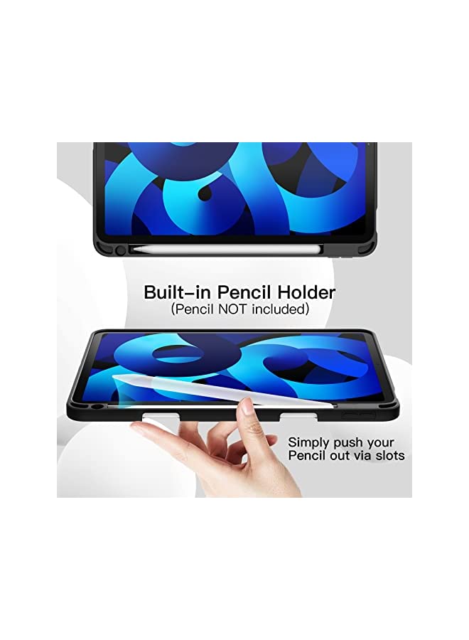 Jetech Case for iPad Air 5/4 (2022/2020 5th/4th Generation 10.9-Inch) with Pencil Holder, Support 2nd Pencil Charging, Slim Tablet Cover with Soft TPU Back, Auto Wake/Sleep (Black) - Image 4