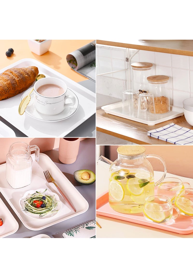 SYOSI صينية تقديم بلاستيكية، 5 قطع مقاس 12x9 بوصة لصواني الحفلات والوجبات السريعة وخدمة الطعام في الحفلات وكافيتيريا البوفيه والشاي والفواكه والمشروبات والحلويات وصواني الأطباق للمطاعم - Image 4