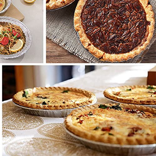 Waytiffer 9" Pie Pans (10pack) - Disposable Aluminum Foil Pie Tins,Heavy-duty, Baking Tin Plates, Standard Size - Image 5
