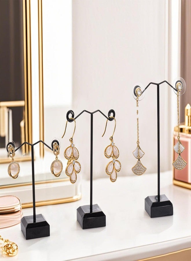 Coloch 18 Pcs Metal Earring Holder, Black T Bar Earring Display with 3 Heights Hoop Earring Display Stand with Acrylic Base Earring Showroom and Tradeshow Showcase Displays for Selling, Shows - Image 5