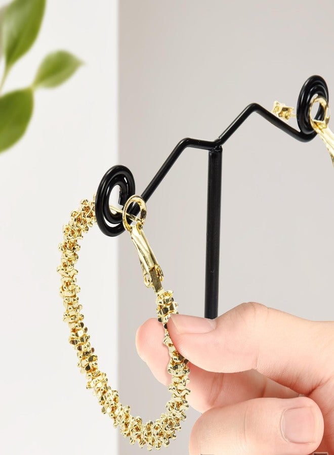 Coloch 18 Pcs Metal Earring Holder, Black T Bar Earring Display with 3 Heights Hoop Earring Display Stand with Acrylic Base Earring Showroom and Tradeshow Showcase Displays for Selling, Shows - Image 4