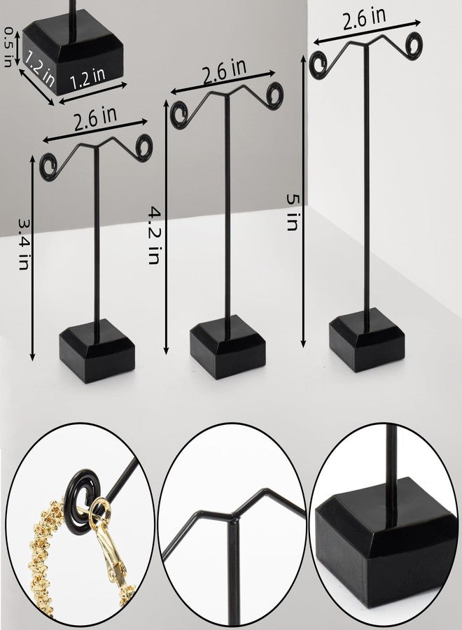Coloch 18 Pcs Metal Earring Holder, Black T Bar Earring Display with 3 Heights Hoop Earring Display Stand with Acrylic Base Earring Showroom and Tradeshow Showcase Displays for Selling, Shows - Image 2