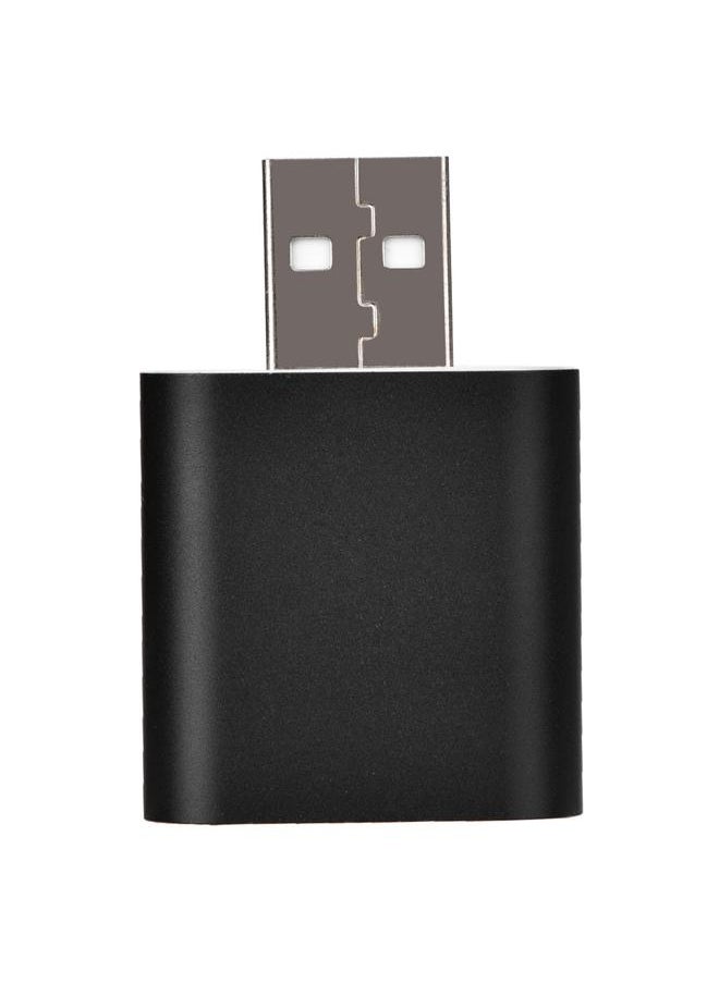 Thoraya 7.1 Channel External USB 2.0 to 3.5mm Stereo Audio Sound Card Mic Adapter Speaker (Black)  - Image 1