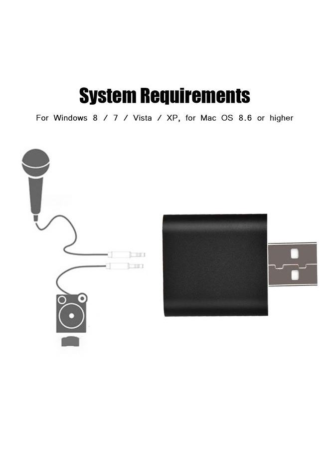 Thoraya 7.1 Channel External USB 2.0 to 3.5mm Stereo Audio Sound Card Mic Adapter Speaker (Black)  - Image 4