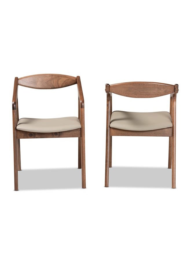 Baxton Studio Harland Dining Chairs, Grey/Walnut Brown - Image 2