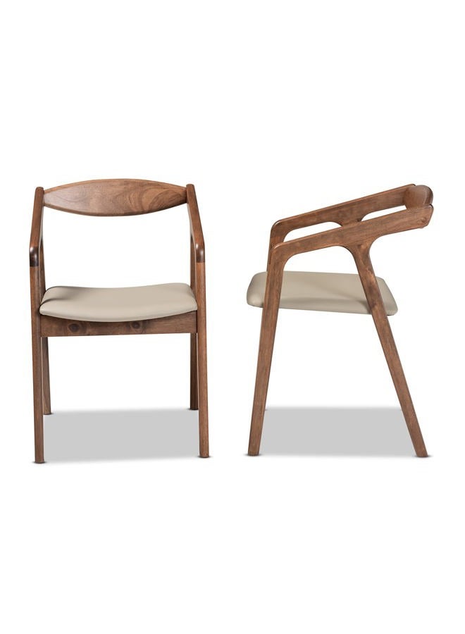 Baxton Studio Harland Dining Chairs, Grey/Walnut Brown - Image 3