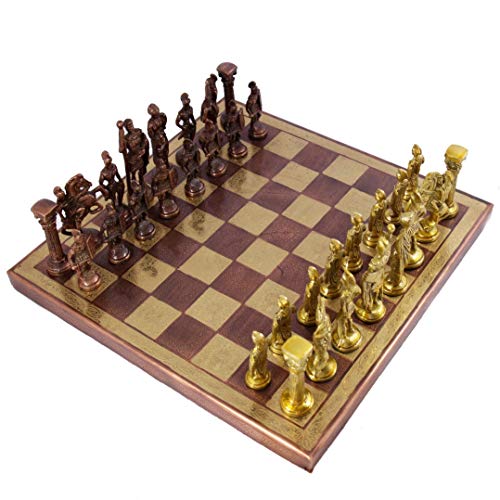 SHORO Collectible Premium Metal Brass Made Chess Board Game Set, Brass Chess Set With Box Packing, Antique Showpiece Decorative Gift Item, For 2 Players, 5+ Years, Big Kid - Image 2