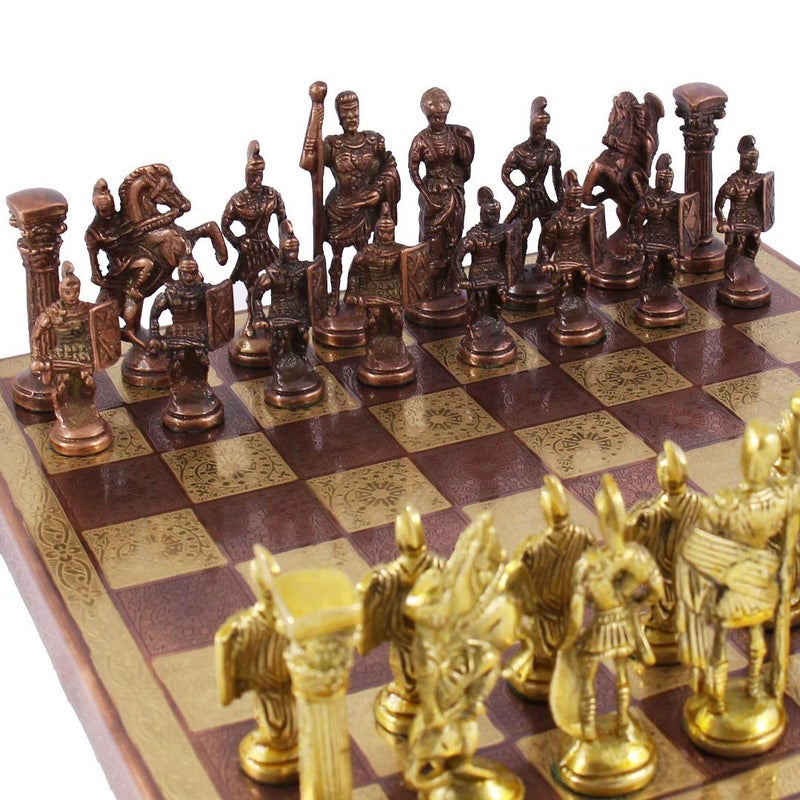 SHORO Collectible Premium Metal Brass Made Chess Board Game Set, Brass Chess Set With Box Packing, Antique Showpiece Decorative Gift Item, For 2 Players, 5+ Years, Big Kid - Image 4