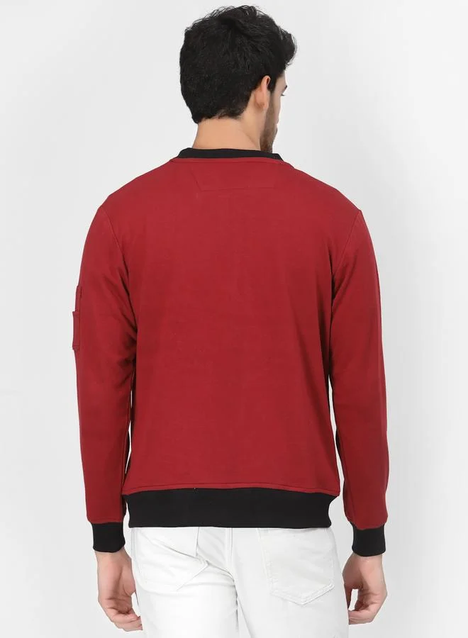 Pause  Men Maroon Regular Fit Contrast Trim Jacket for Men | Best Price UAE