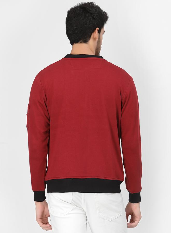 PAUSE Men Maroon Regular Fit Contrast Trim Jacket - Image 5