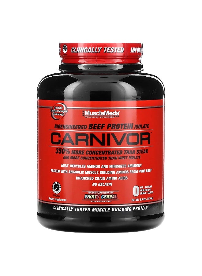 MUSCLEMEDS MuscleMeds, Carnivor, Bioengineered Beef Protein Isolate, Fruity Cereal, 3.8 lbs (1,736 g)  - Image 1