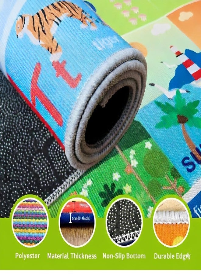 Metreno Foldable Baby Play Mat for Floor 0 to 5 Years Waterproof Alphanumeric Non-Slip Children Learning and Crawling Mat Washable Soft Foam baby floor mat for Babies for Playroom Kindergarten (5.9 x 3.9 FT) - Image 5