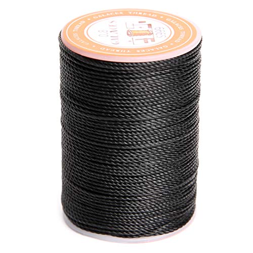 FANDOL Waxed Polyester Cord Wax-Coated Strings Waterproof Round Wax Coated Thread for Braided Bracelets DIY Accessories or Leather Sewing (Black) - Image 1