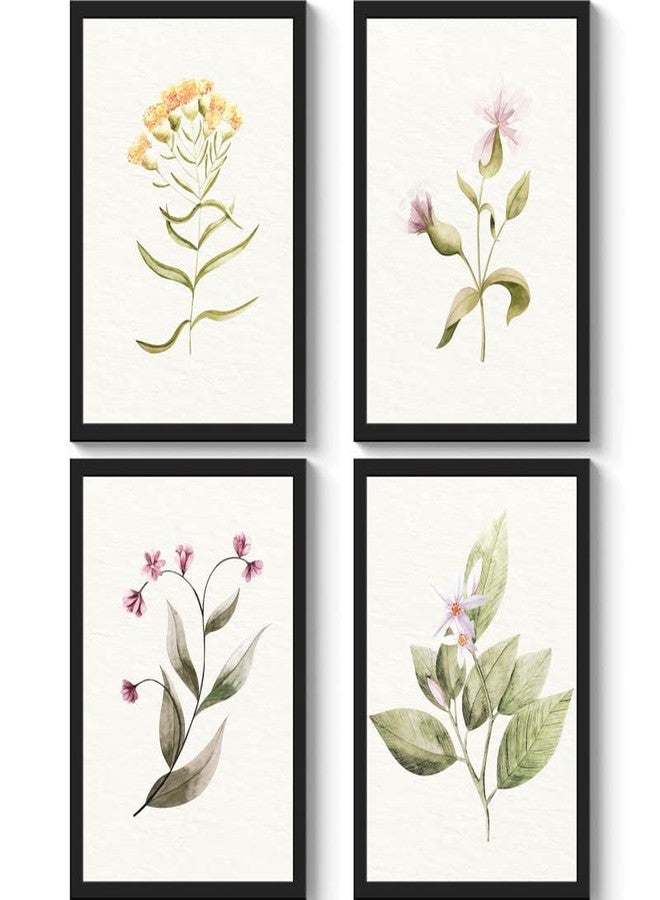 SC CREATIVES Set of 4 Vintage Botany Floral Wall Frame | Wall Hangings | 16 x 12 Inches | Ready To Hang - Image 1