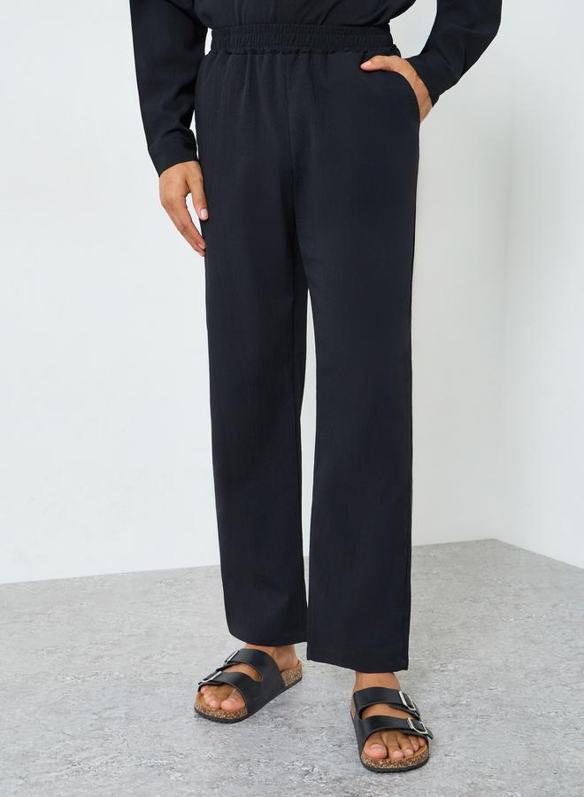 Take Two Men Textured Stand Collar Shirt and Pants Co-Ords - Image 4