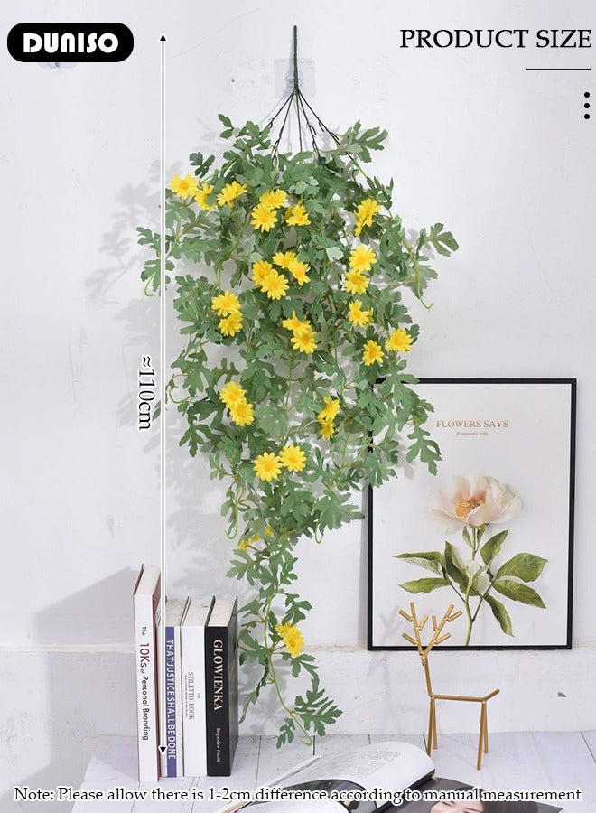 DUNISO زهور حرير صناعية من اللبلاب، نبات لبلاب صناعي مع سلة حديدية معلقة، زهرة لبلاب صناعية معلقة لتزيين الحديقة الداخلية والخارجية، فناء، حديقة، عشب - Image 4
