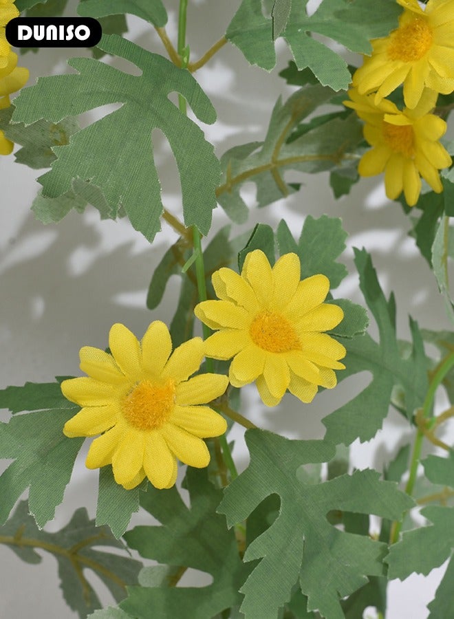 DUNISO زهور حرير صناعية من اللبلاب، نبات لبلاب صناعي مع سلة حديدية معلقة، زهرة لبلاب صناعية معلقة لتزيين الحديقة الداخلية والخارجية، فناء، حديقة، عشب - Image 3