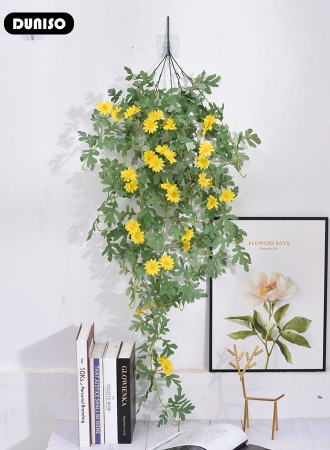 DUNISO زهور حرير صناعية من اللبلاب، نبات لبلاب صناعي مع سلة حديدية معلقة، زهرة لبلاب صناعية معلقة لتزيين الحديقة الداخلية والخارجية، فناء، حديقة، عشب - Image 5