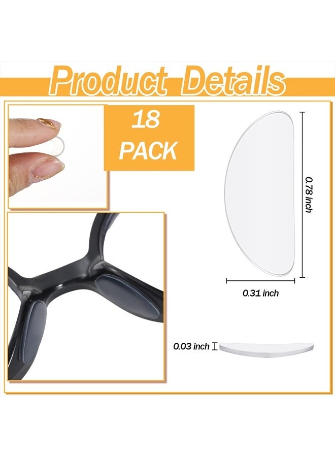 TOODOO 18 Pairs Eyeglasses Nose Pads Adhesive Silicone Glasses Replacement Anti Slip Nosepads for Eyeglass Glasses Sunglasses (Transparent, 1mm) - Image 2