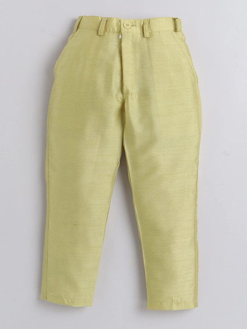 AHHAAAA Kids Ethnic Cotton Silk Blend Nehru Modi Jacket Kurta & Pyjama Set for Boys 8104 (8-9 Years, Green) - Image 5