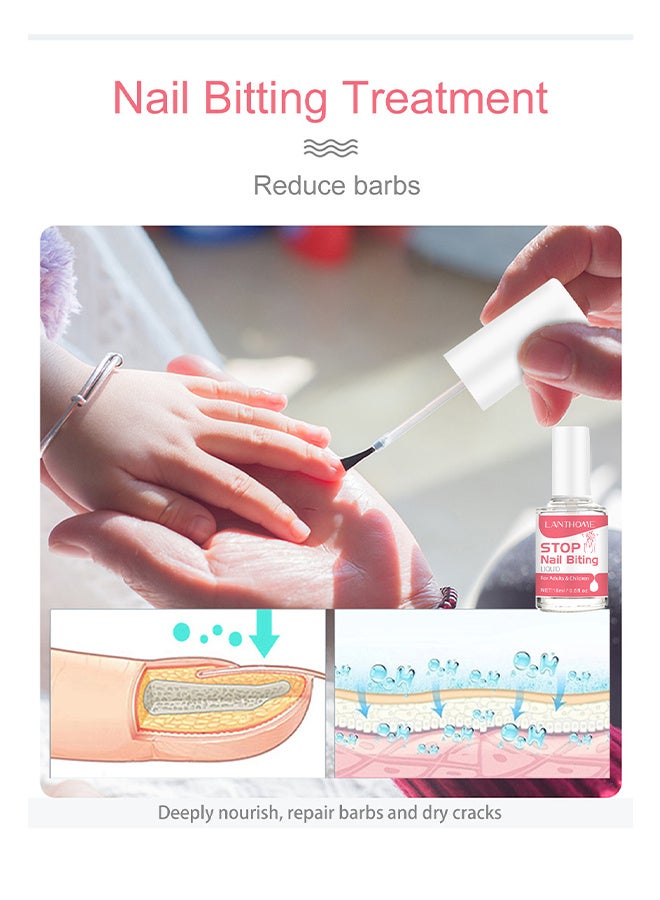Lanthome Stop Nail Biting for Adults & Kids 15ml, Clear Stop Repair Varnish, Natural Thumb Sucking Pain Relief, Simple Application for Bite Prevention - Image 3
