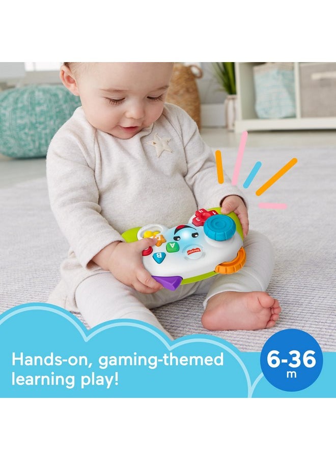 فيشر برايس لعبة Fisher-Price Baby & Toddler Toy Laugh & Learn Game & Learn Controller باللون الأخضر لعبة فيديو تظاهرية مع موسيقى وأضواء للأطفال الرضع من سن 6 أشهر فما فوق  - Image 2