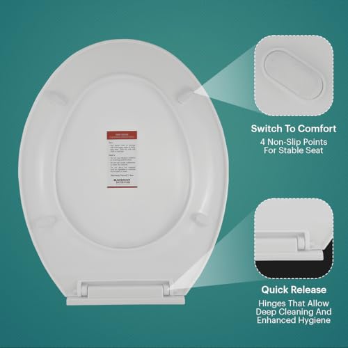 Johnson Bathrooms Johnson Ruby Next Toilet Seat Cover | Oval-shaped Germ-free PP Toilet Seat Cover for Bathroom Commode Cover (44 x 36 cm) | 2 Years Warranty (P0478PW0101 - White Colour) - Image 2