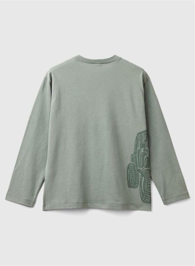 بينيتون تيشيرت أولاد مطبوع بأكمام طويلة - Image 2