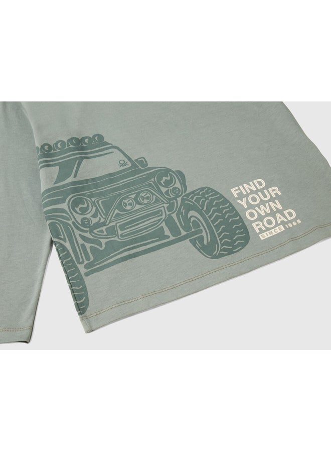 بينيتون تيشيرت أولاد مطبوع بأكمام طويلة - Image 3