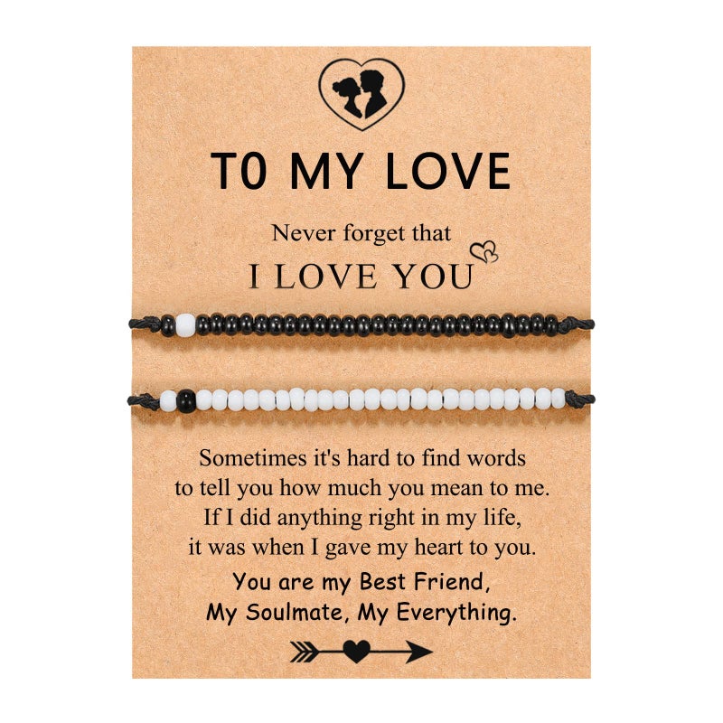 UNGENT THEM Matching Couples Relationship Bracelets Anniversary Sweetest Valentines Birthday Gifts for Him Her Boyfriend Girlfriend - Image 1
