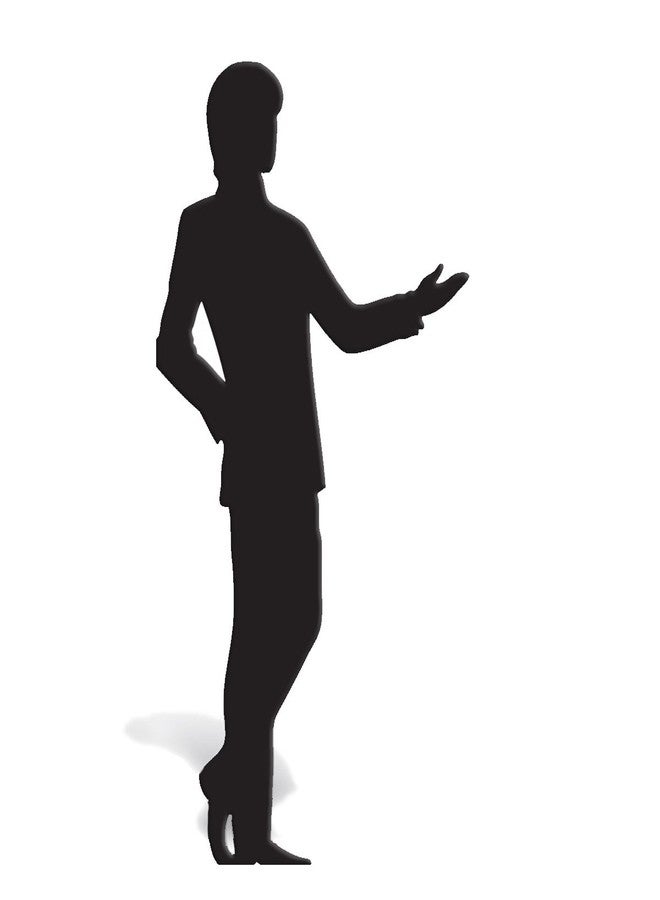 Gesturing Man Life Size Cardboard Black Silhouette Kit