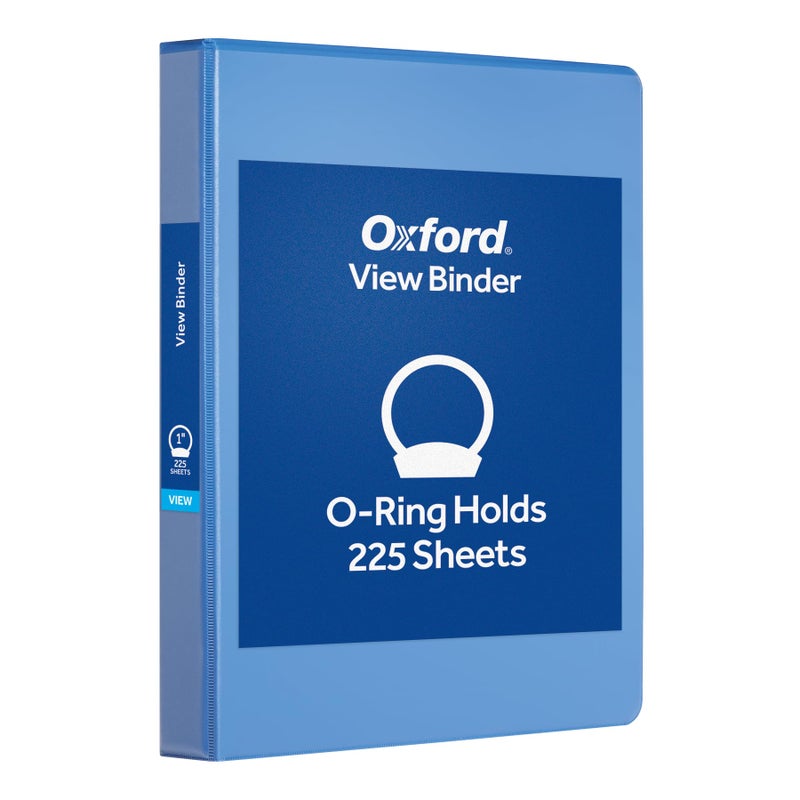 Oxford 1 Inch Binder, Durable 3 Ring 1 Inch with View Cover, XtraLife Hinge, Non-Stick PVC-Free, Blue, 225-Sheet Capacity, Single Binder (1017670) - Image 1