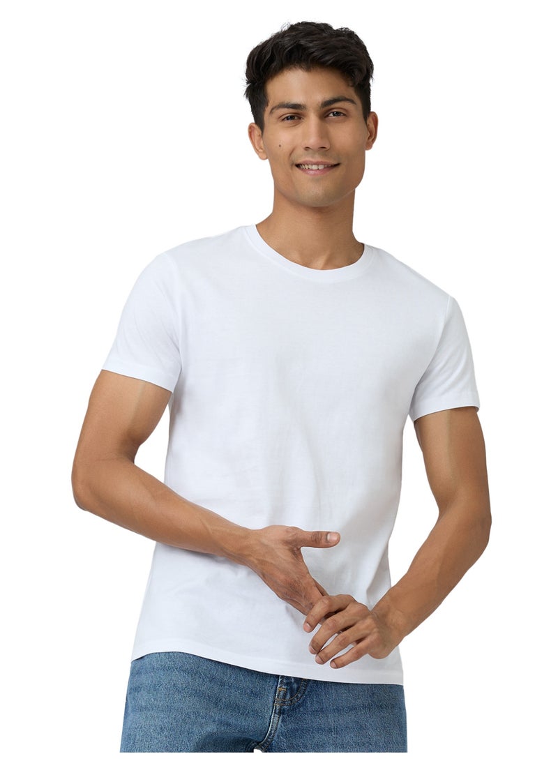XYXX Men's Super Combed Cotton Regular Fit Pace Crew Neck Half Sleeve T-Shirt White - Image 1