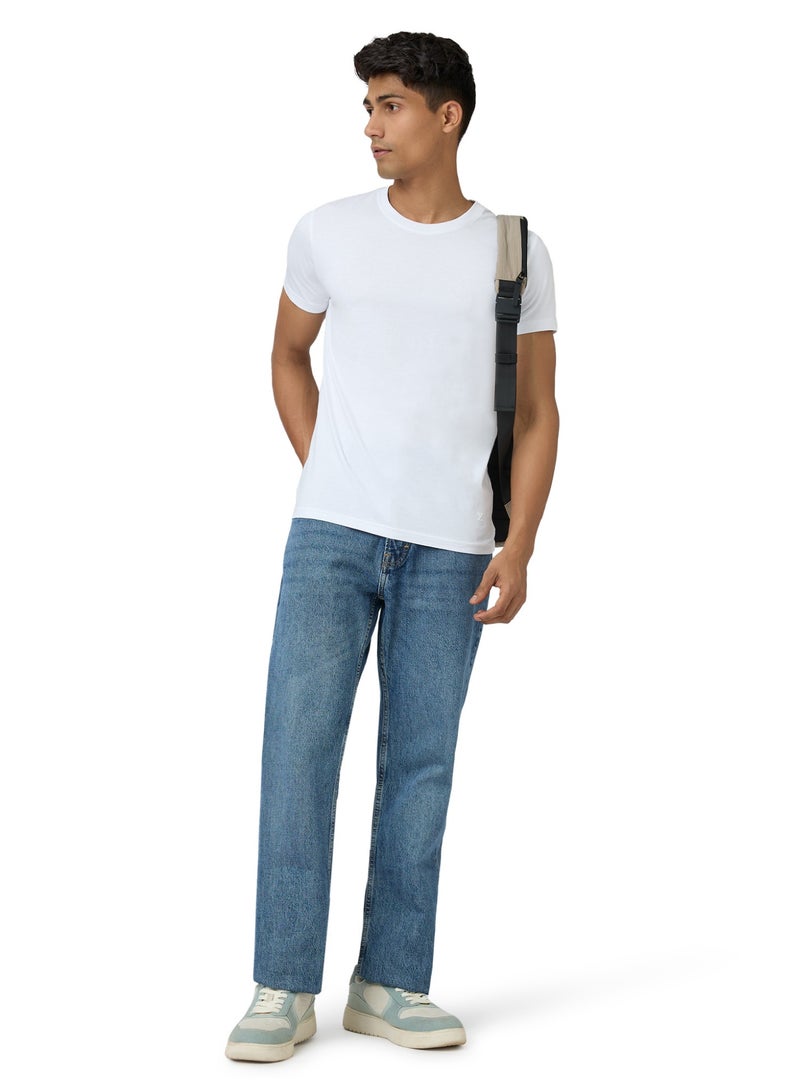 XYXX Men's Super Combed Cotton Regular Fit Pace Crew Neck Half Sleeve T-Shirt White - Image 4