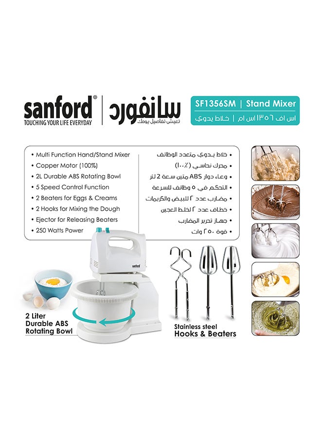 Sanford STAND MIXER 2 L 250 W SF1356SM BS White - Image 5