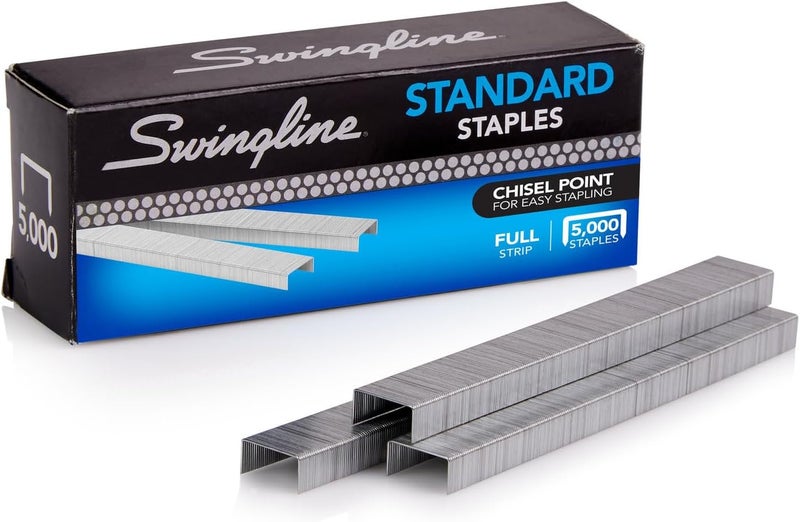 Swingline Standard Staples - 1/4" Length, 210 Staples per Strip, 5000 Staples per Box - Image 1