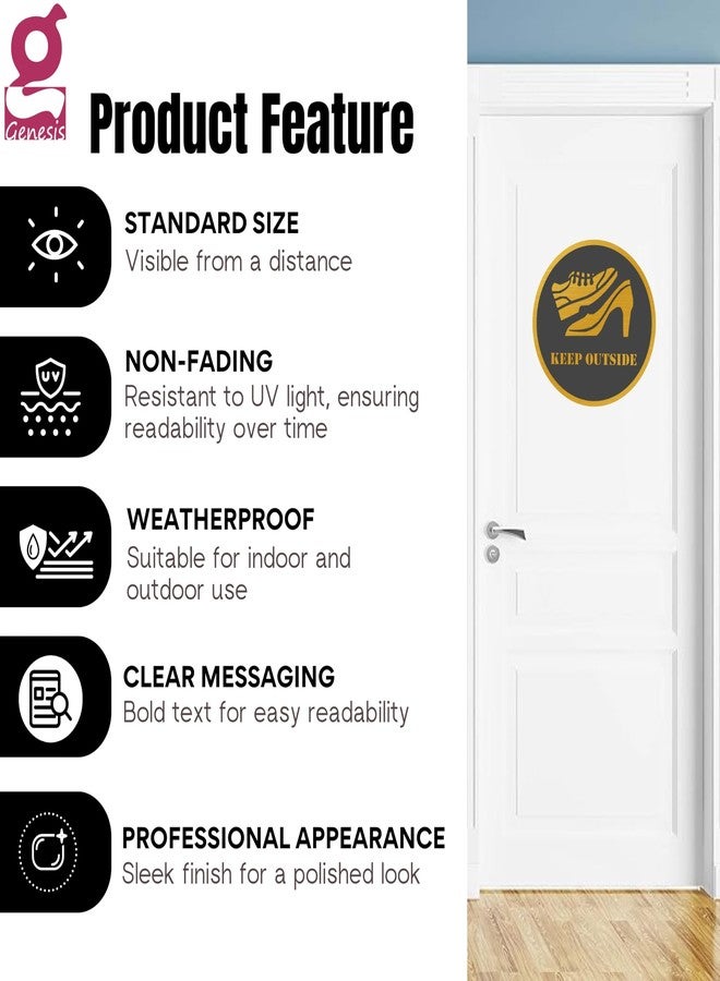 Genesis Arts REMOVE FOOTWARE Signage, Self-Adhesive Black Golden Acrylic Sign Board for Hotel, Restaurant, Shop, Café, Hospital, School, Office, Company, Mall – Remove Footwear Precise Laser Cutting - Image 3